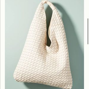 Anthropologie Henrietta Ivory Woven Shoulder Bag
